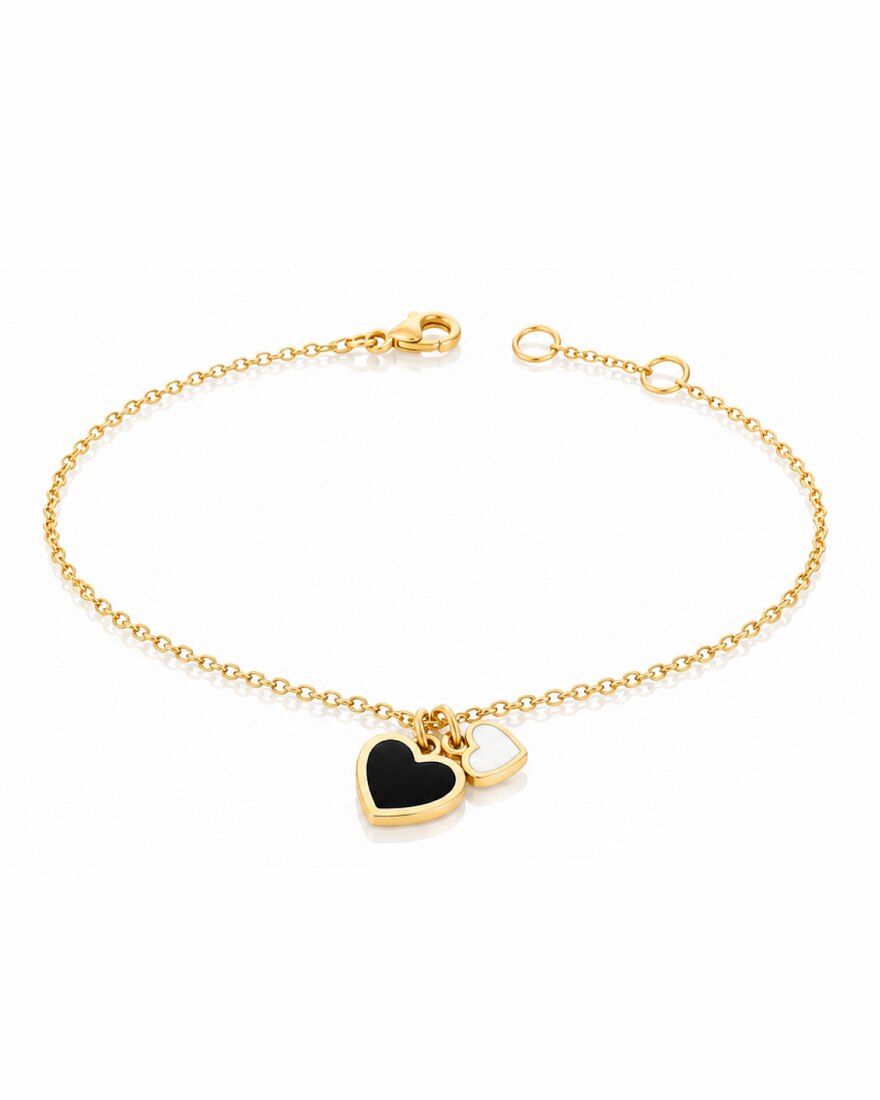 Bracciale con Cuori in Oro Giallo