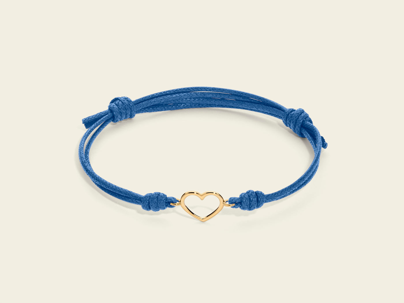 Bracciale cordino con cuore piccolo a filo 3