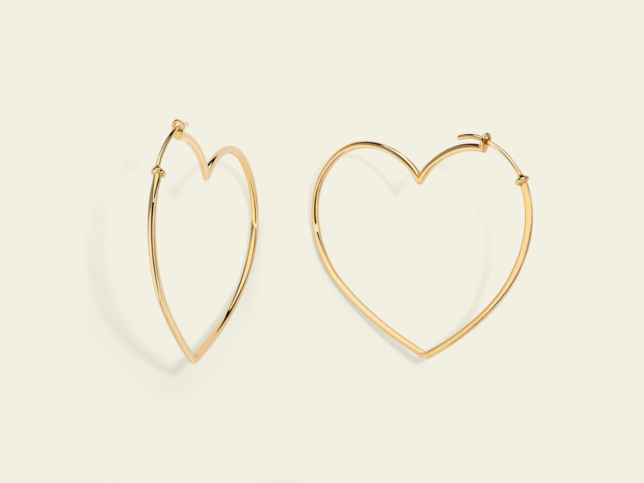 Orecchini ad anello grandi con cuore