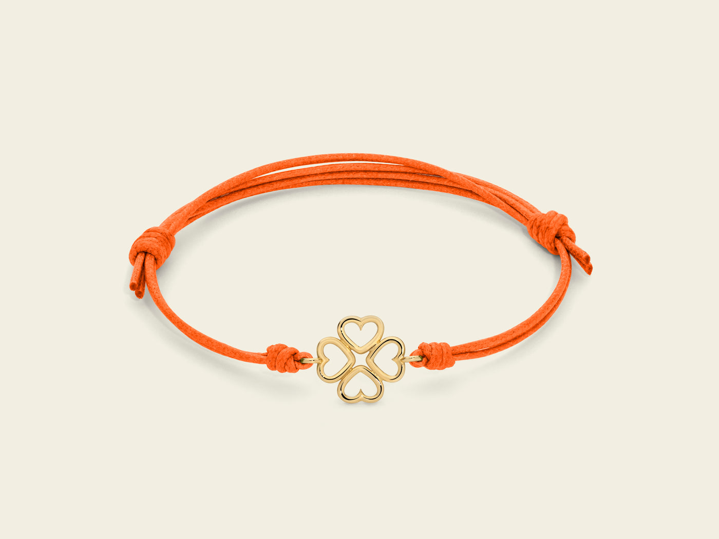 Bracciale cordino con quadrifoglio